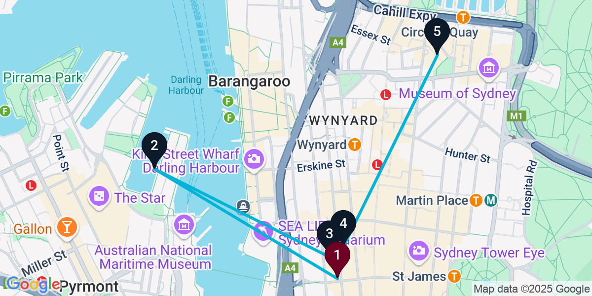Map for Darling Harbour Wine Bar Crawl: Sip & Savor