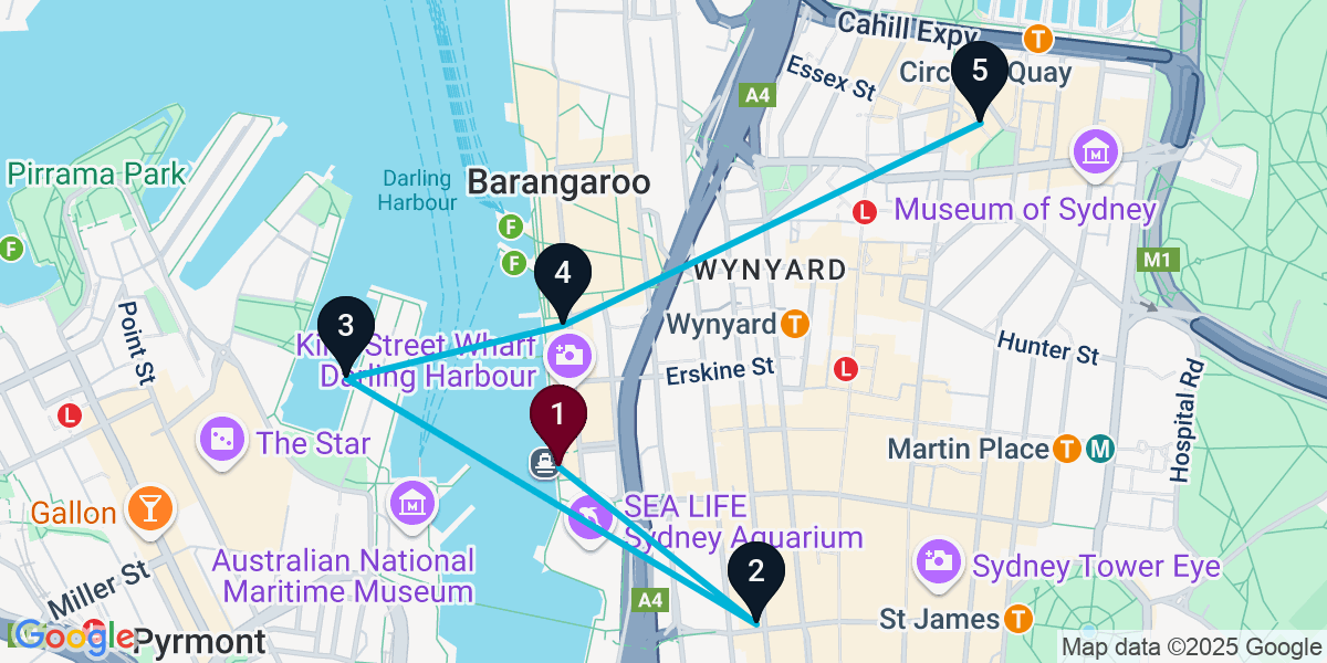 Map for Darling Harbour Wine Bar Crawl: Sip & Savor