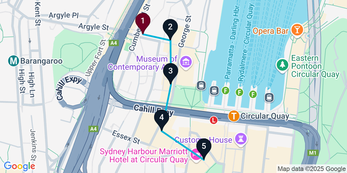Map for Darling Harbour Cocktail Bar Crawl: Sip & Savor in Style