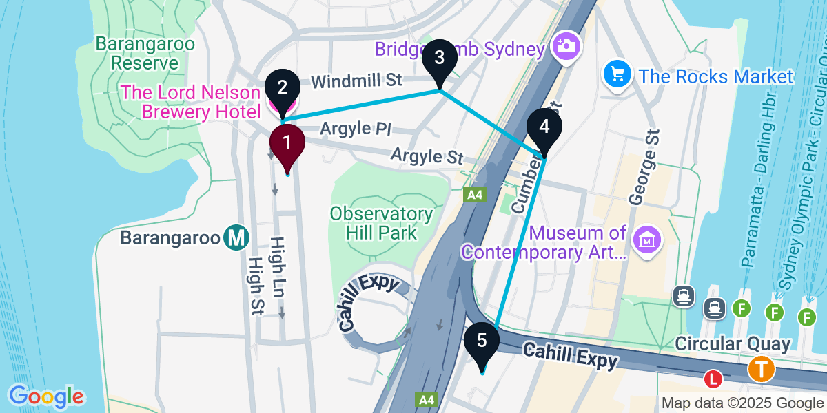 Map for Darling Harbour Pub Crawl: Food-Centric Fun Night Out