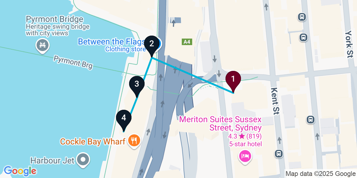 Map for Sydney Pub Crawl: Elevated Pub Fare & Cocktails