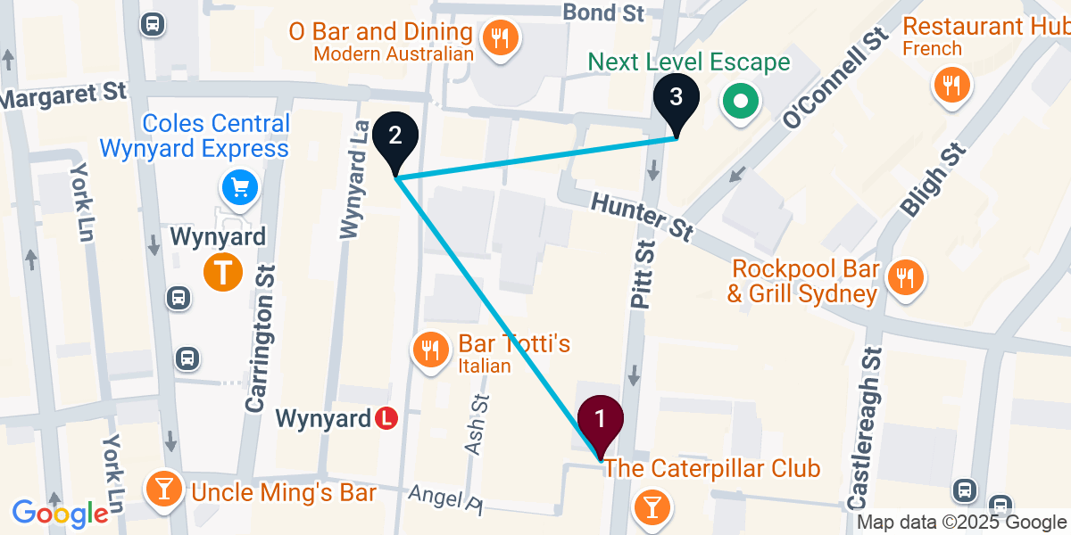 Map for Sydney Pub Crawl: Pints & Cocktails Galore