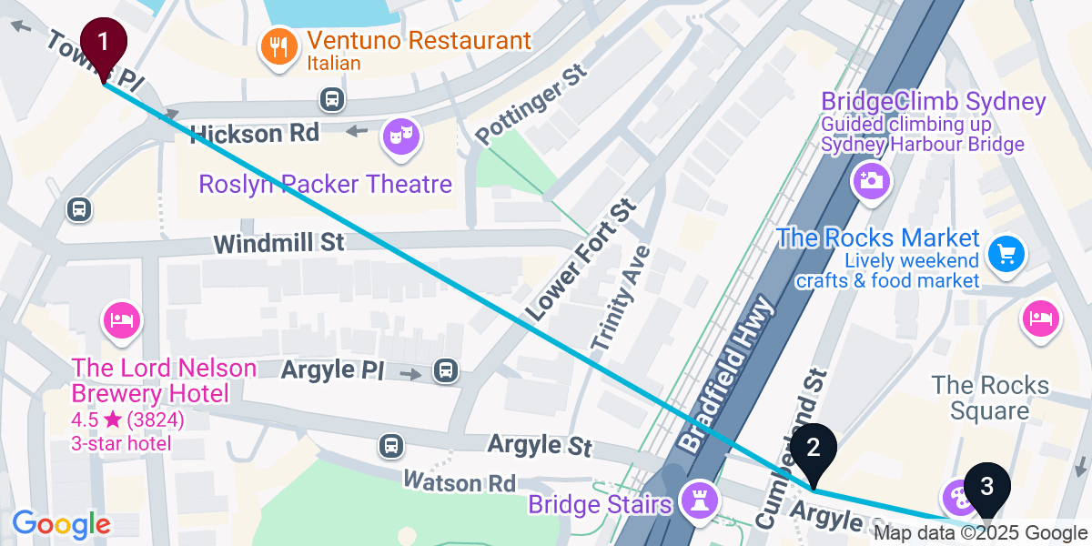 Map for Darling Harbour Restaurant Crawl