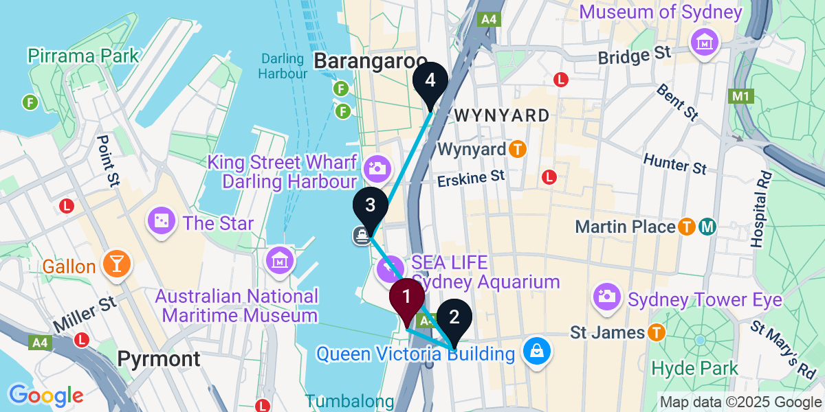 Map for Sydney Cocktail Bar Pub Crawl: Pizza, Cocktails, & More!