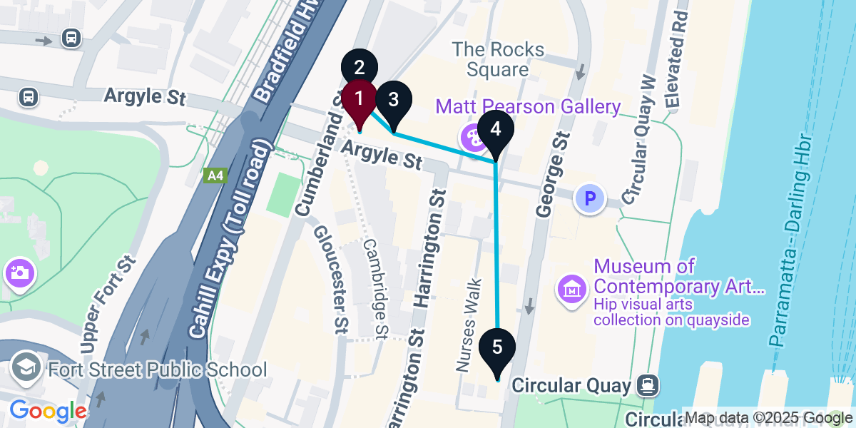 Map for Darling Harbour Cocktail Bar Crawl: Sip & Savor in Style