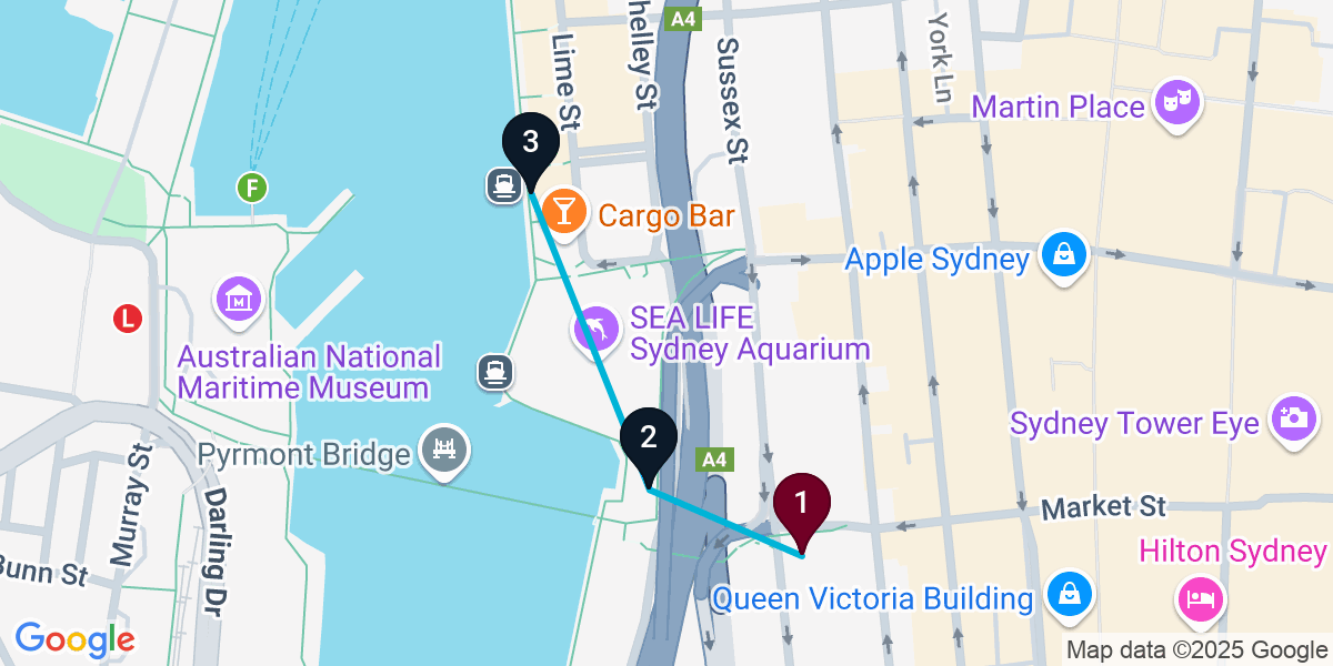 Map for Sydney Cocktail Bar Crawl: Sip & Savor Night