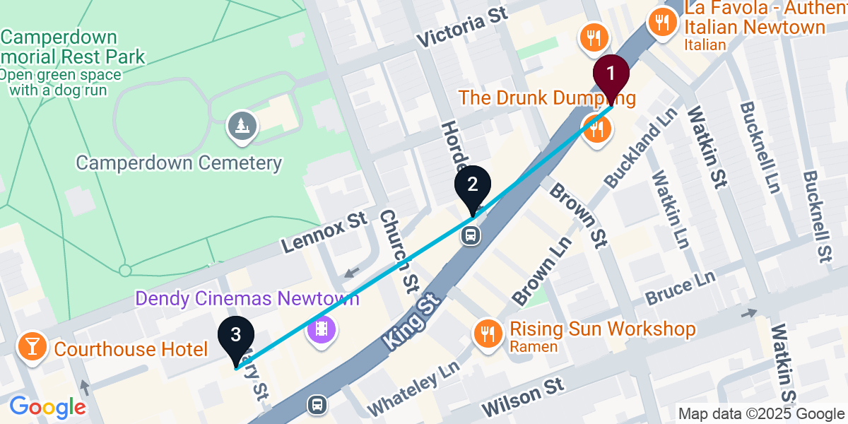 Map for Darling Harbour Cocktail Bar Crawl