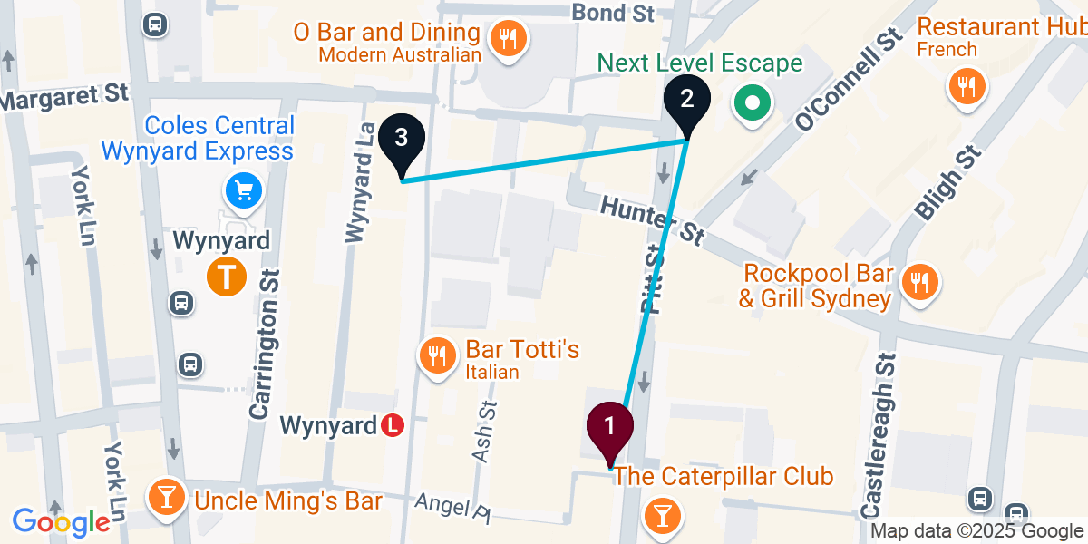 Map for Sydney Pub Crawl: Pints & Cocktails Galore