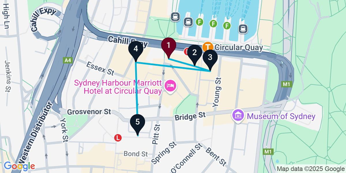 Map for Sydney Pub Crawl: Sip & Savor in 5 Venues