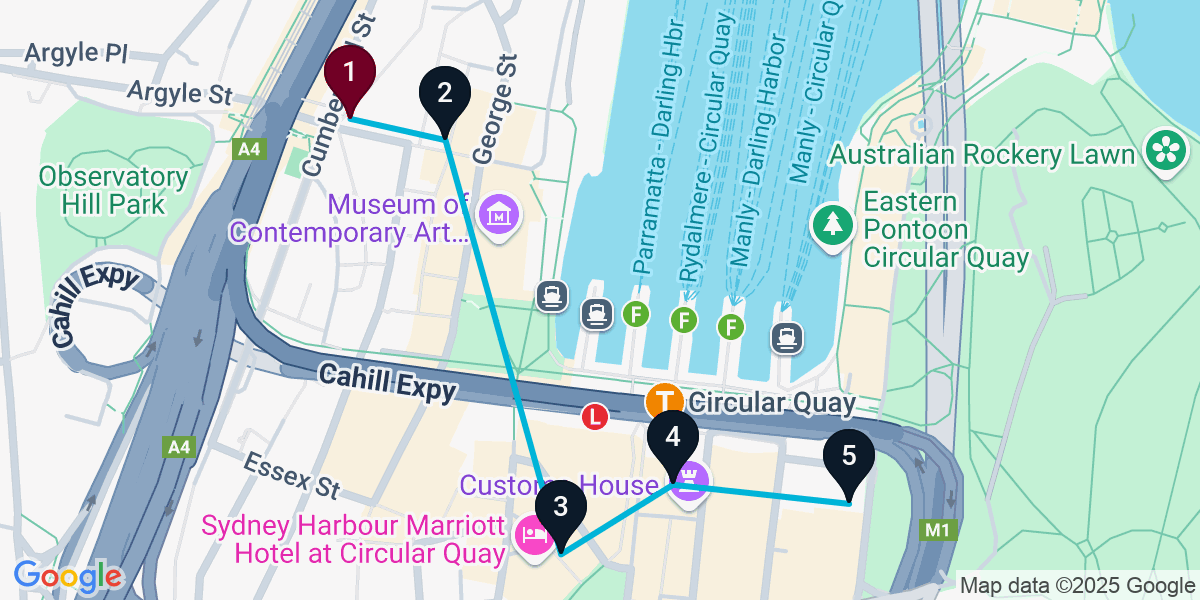 Map for Darling Harbour Restaurant Crawl: Fine Dining & Cocktails