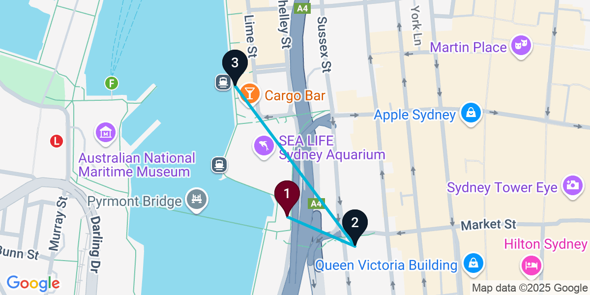 Map for Sydney Cocktail Bar Pub Crawl: Pizza, Cocktails & Rooftops