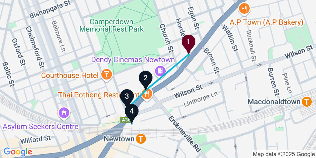 Map for Darling Harbour Rooftop Pub Crawl Extravaganza
