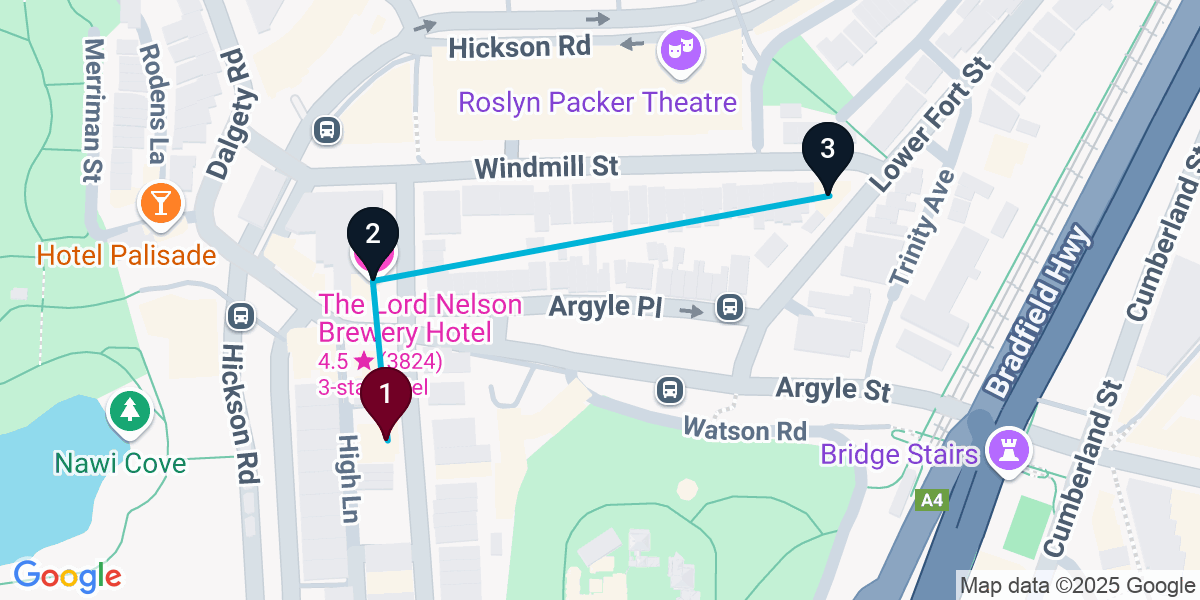 Map for Darling Harbour Pub Crawl: Food-Centric Fun