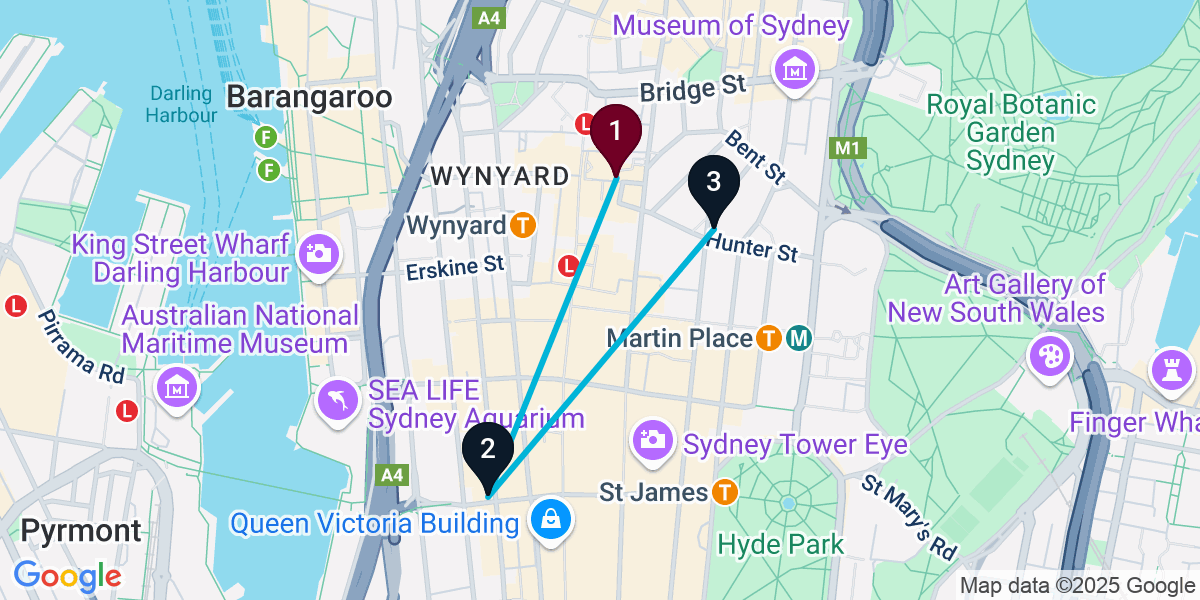 Map for Sydney Cocktail Bar Crawl: Gourmet Pizza & Classic Cocktails