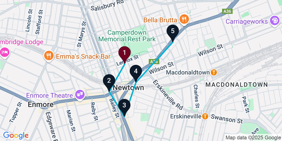 Map for Darling Harbour Restaurant Crawl: Burgers, Craft Brews & More
