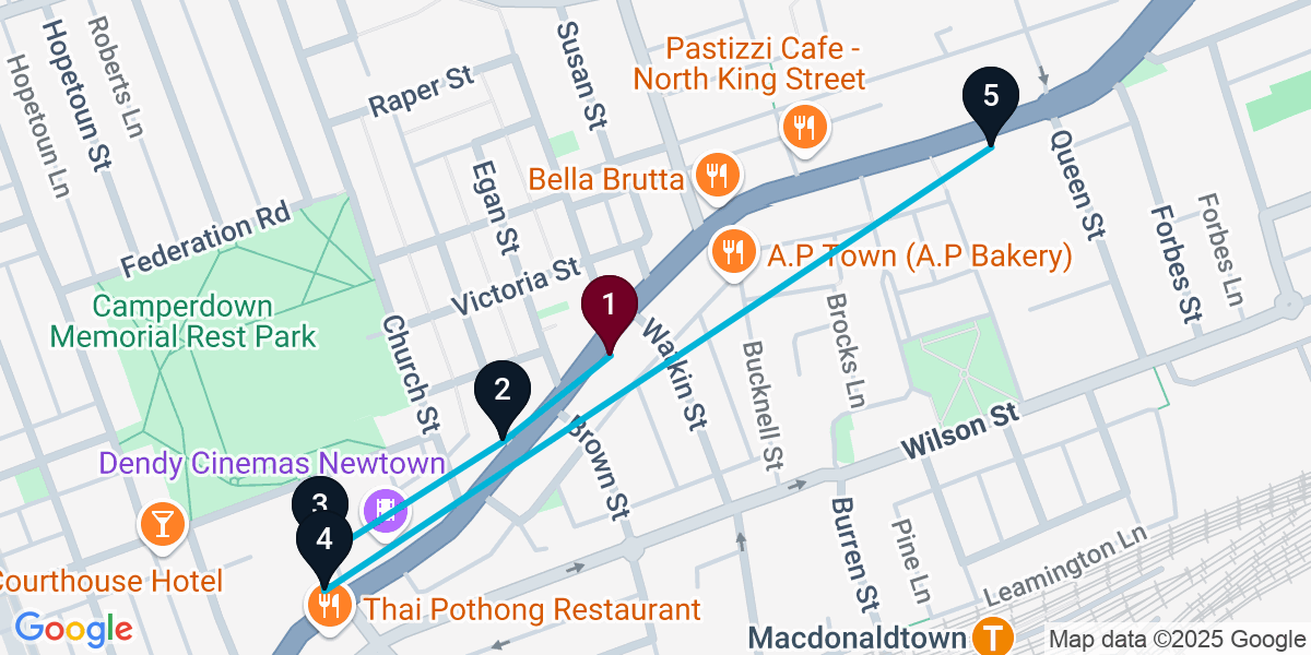 Map for Darling Harbour Cocktail Bar Crawl: Belly Bao to The Vanguard
