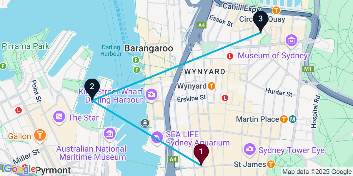 Map for Darling Harbour Wine Bar Crawl: Refined Italian Eats & Fine Wines