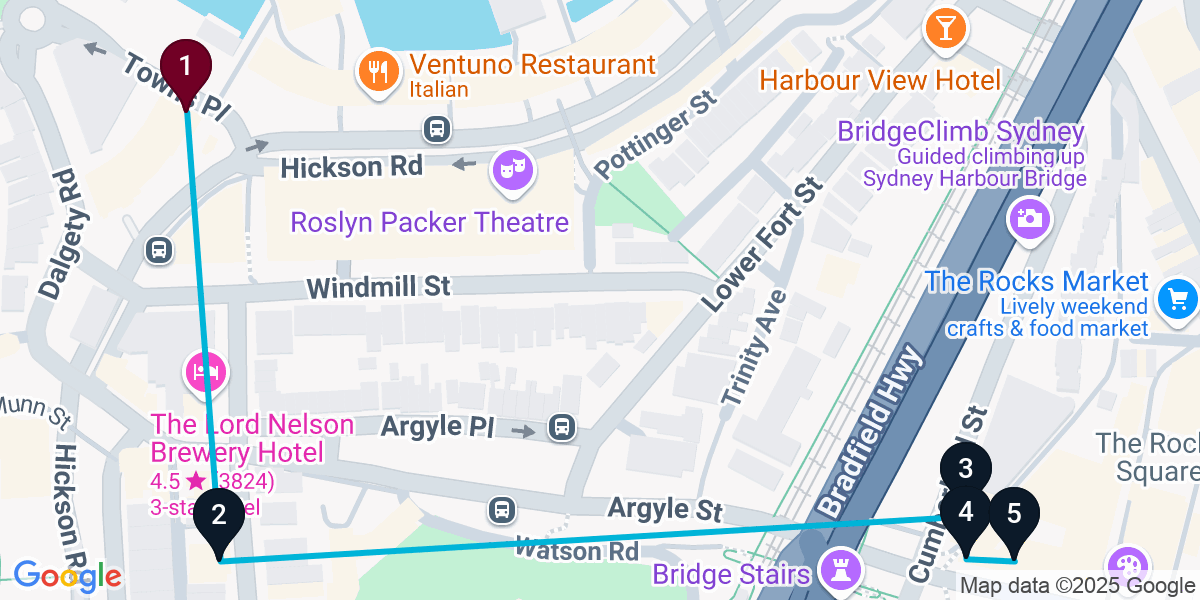 Map for Darling Harbour Cocktail Bar Crawl: Sip & Explore