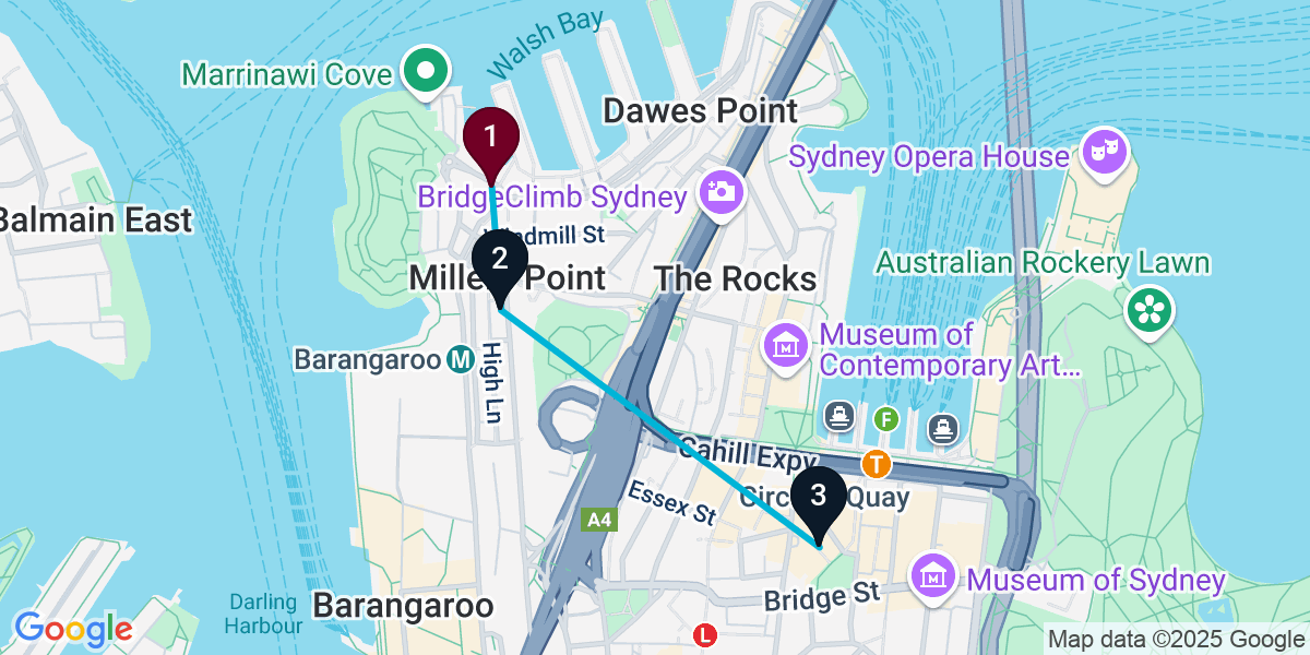 Map for Darling Harbour Wine Bar Crawl