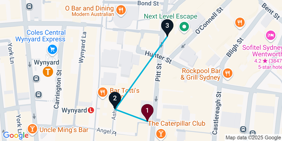 Map for Darling Harbour Pub Crawl: Pints & Vintage Taverns