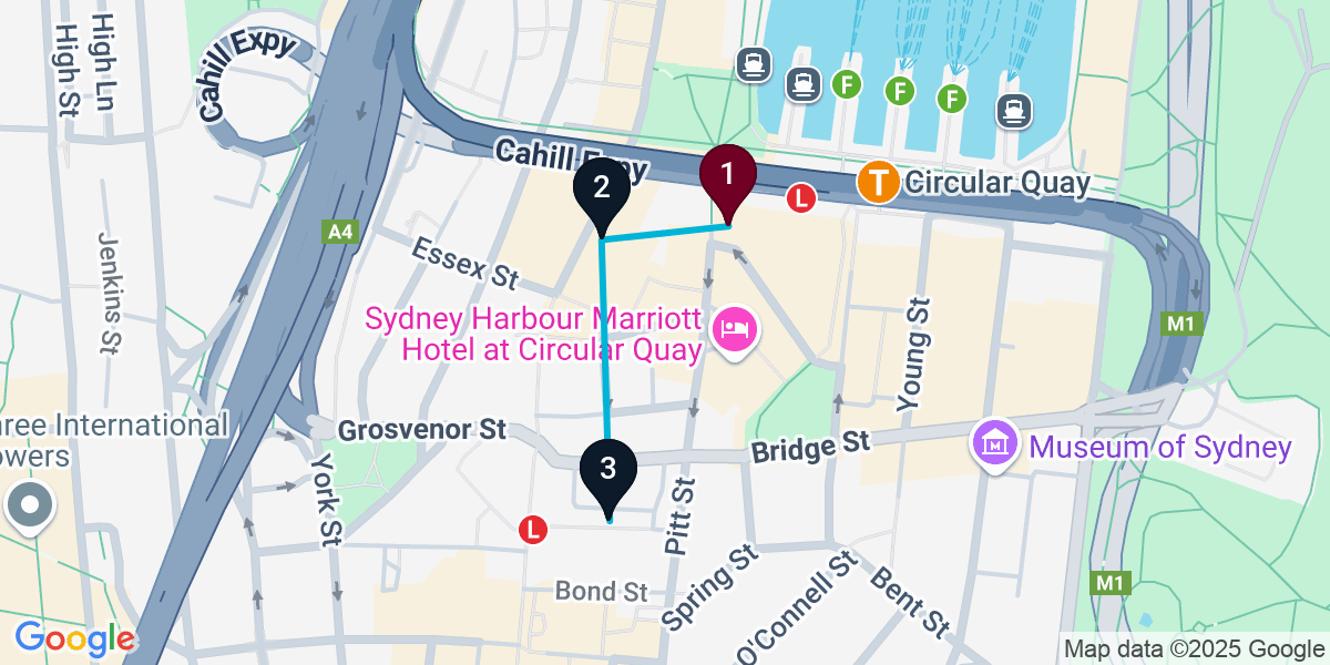 Map for Sydney Pub Crawl: Gourmet Food, Whiskey & Live Music