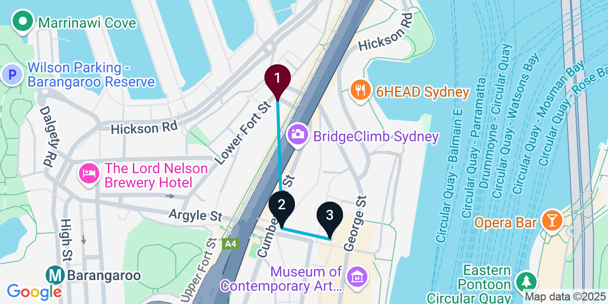 Map for Darling Harbour Restaurant Crawl: Upscale Dining & Cocktails