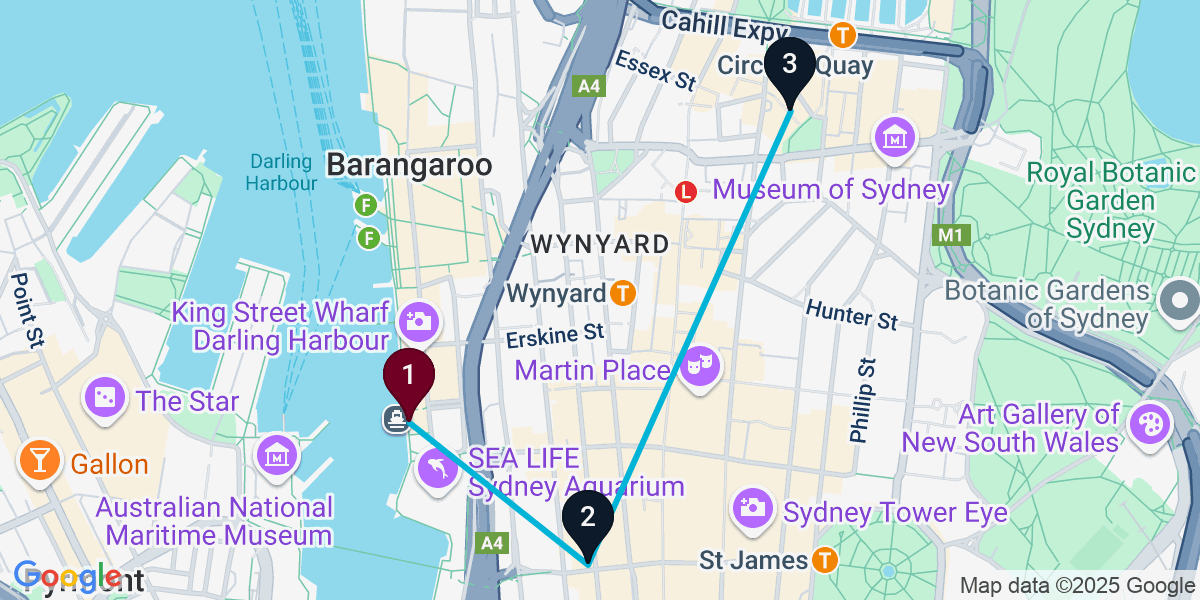 Map for Darling Harbour Wine Bar Crawl