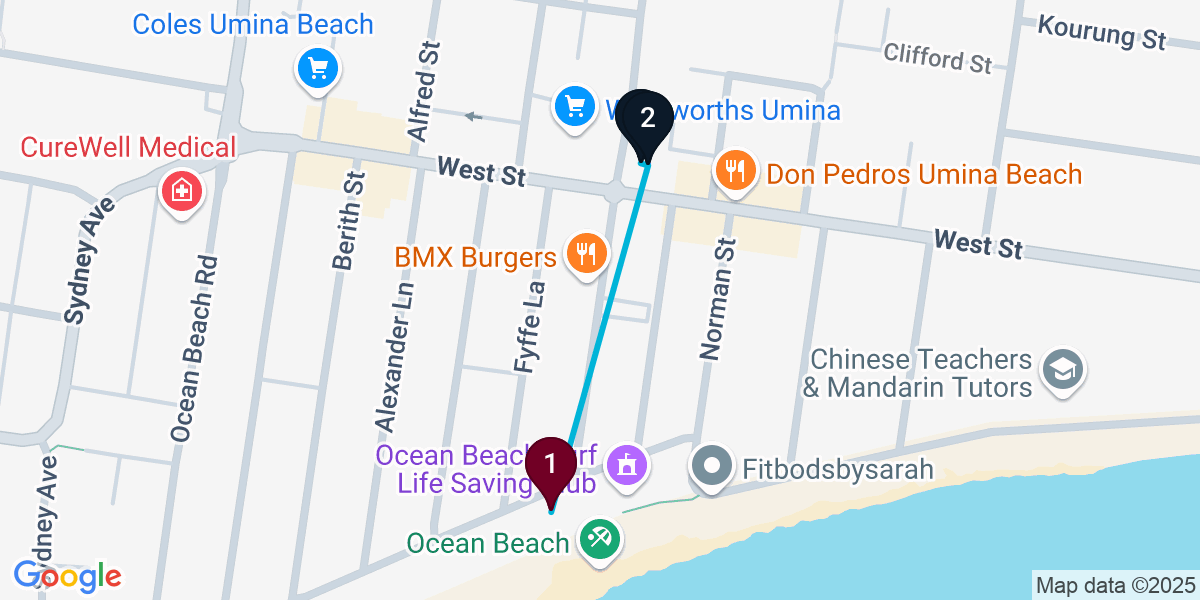 Map for Ultimate Umina Beach Pub Crawl