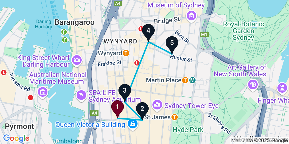 Map for Darling Harbour Cocktail Bar Crawl: Sip, Savor, Repeat