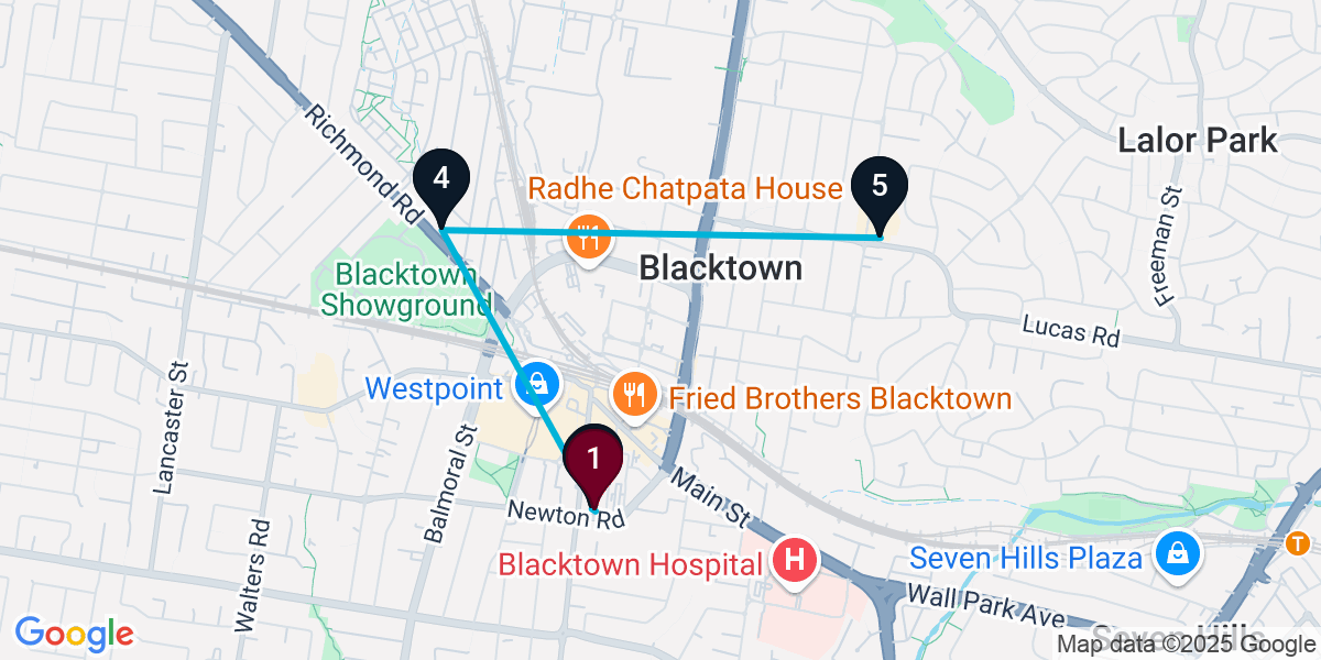 Map for Blacktown Food & Pub Crawl: Taste the Best Bites!