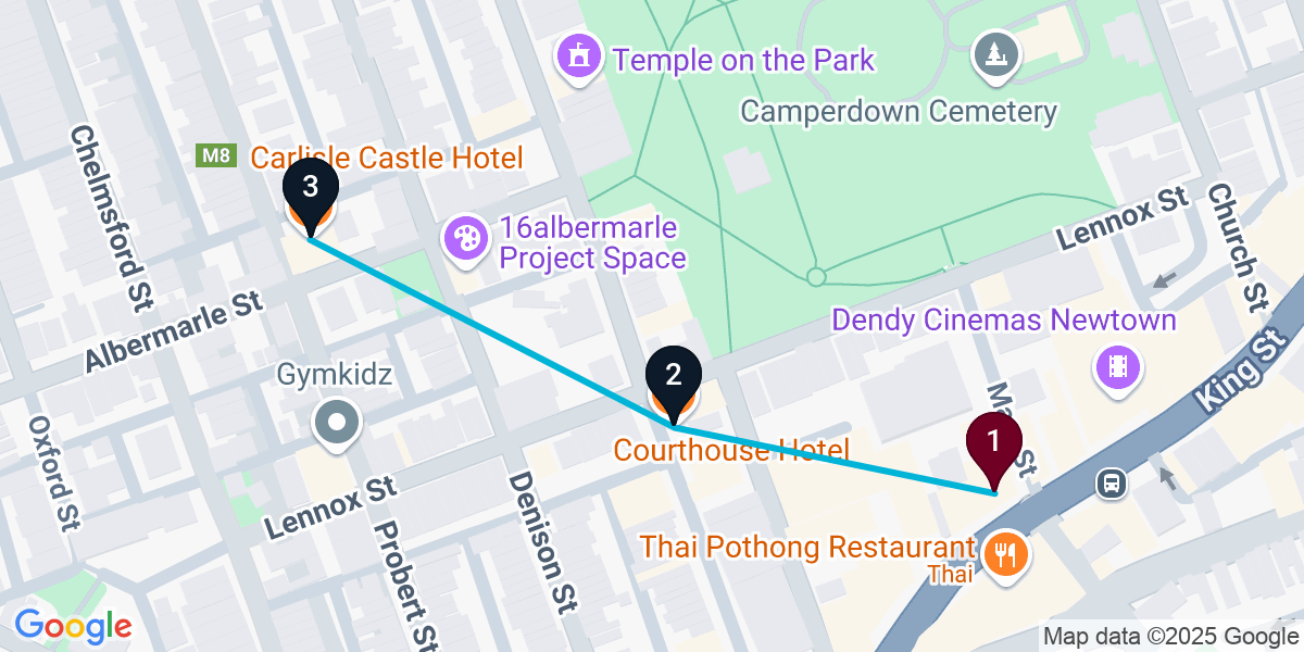 Map for Darling Harbour Pub Crawl: Classic Pubs & Rooftop Vibes