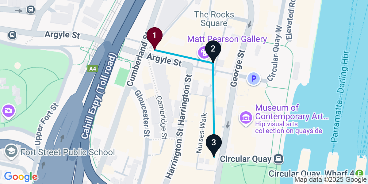 Map for Darling Harbour Cocktail Bar Crawl: Sake, Steak, and Pub Fun
