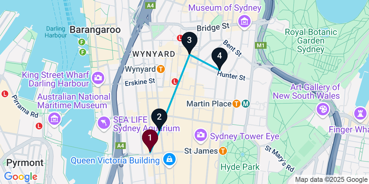 Map for Darling Harbour Cocktail Bar Crawl: Sip & Explore Hidden Gems