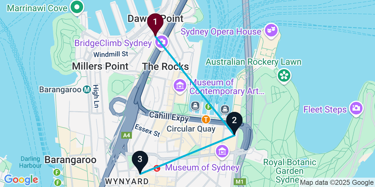 Map for Darling Harbour Rooftop Pub Crawl Extravaganza