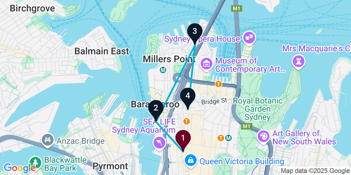 Map for New South Wales Rooftop Pub Crawl Extravaganza