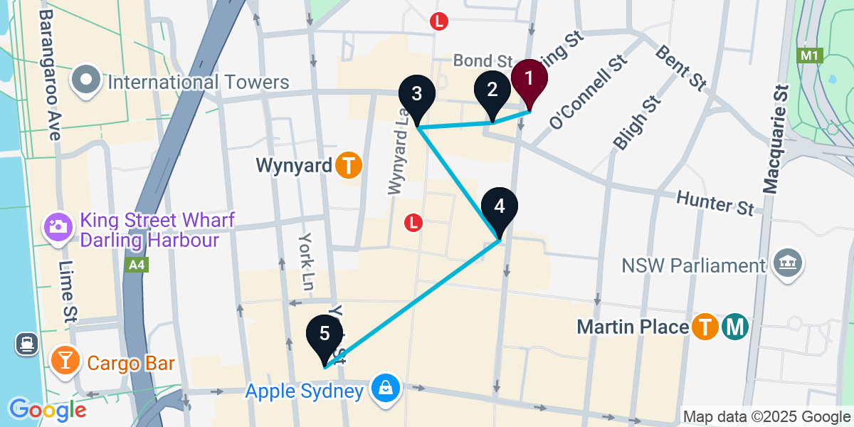 Map for Darling Harbour Pub Crawl: Classy Cocktails & Craft Beers