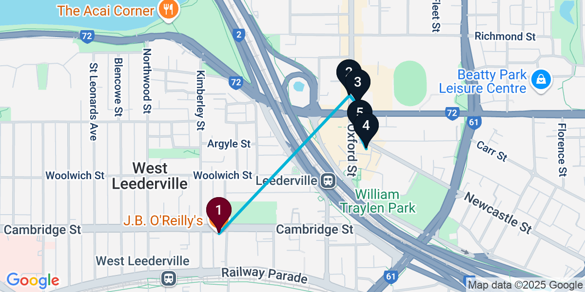 Map for 5-Stop West Leederville Live music Bar Crawl