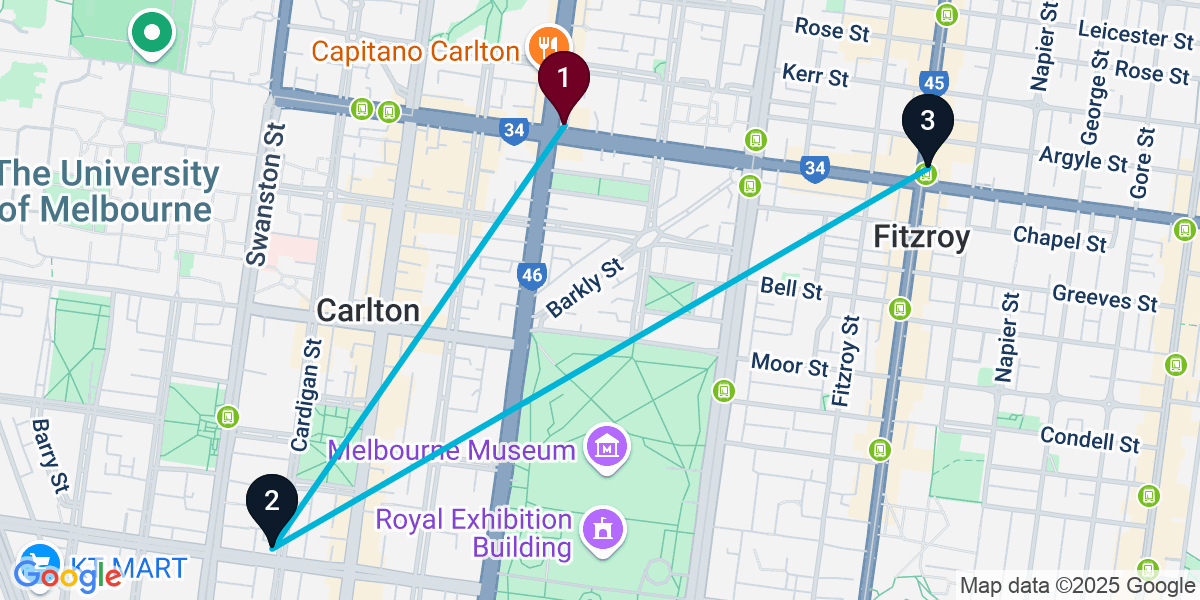 Map for Quick Carlton Cocktail Bar Crawl