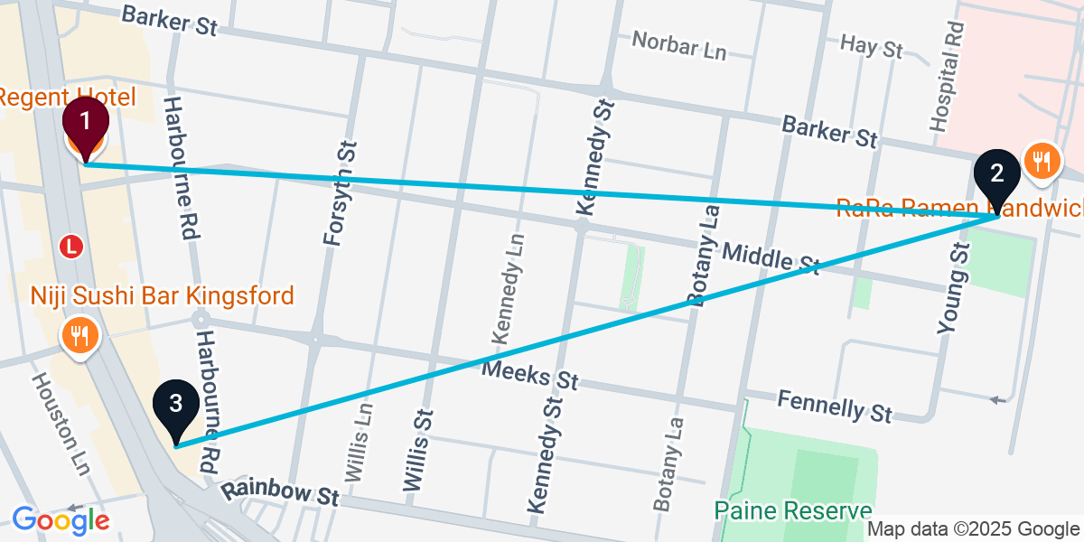 Map for 3-Stop Kingsford Wine bar Bar Crawl