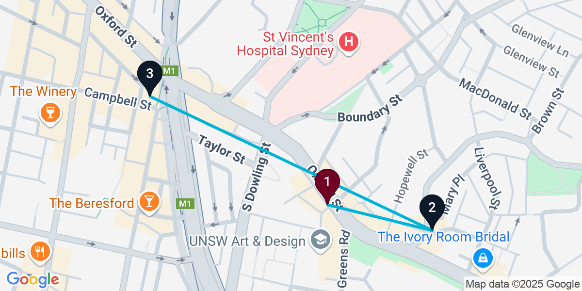 Map for 3-Stop Paddington Live music Bar Crawl