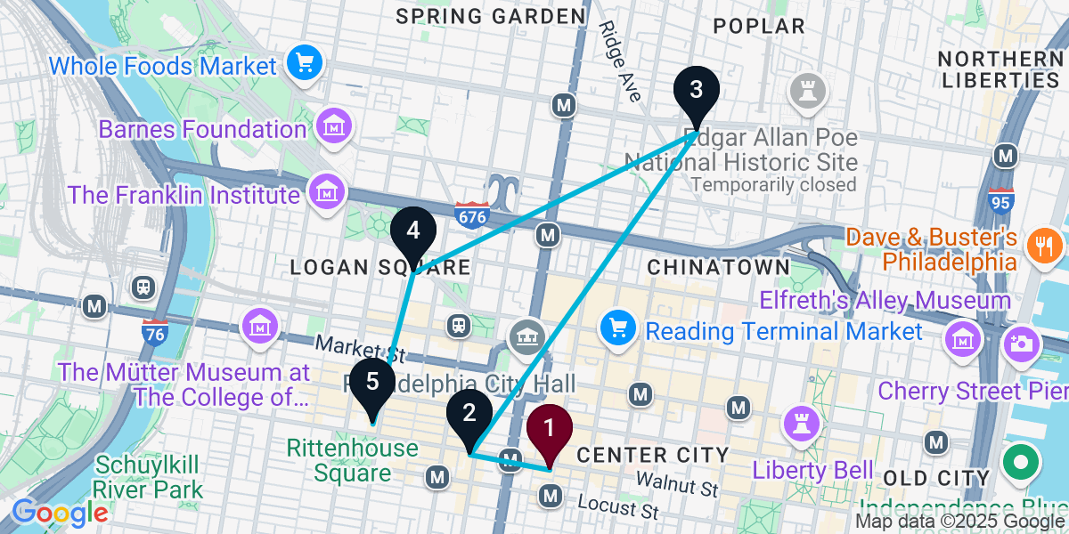 Map for Awesome Bar Crawl in Philadelphia County