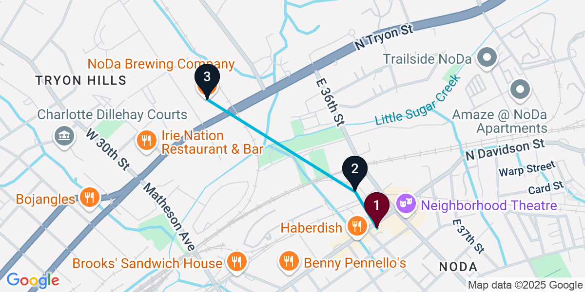 Map for Short North Charlotte Bar Crawl