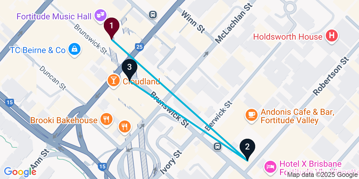 Map for Short Fortitude Valley Pub Crawl