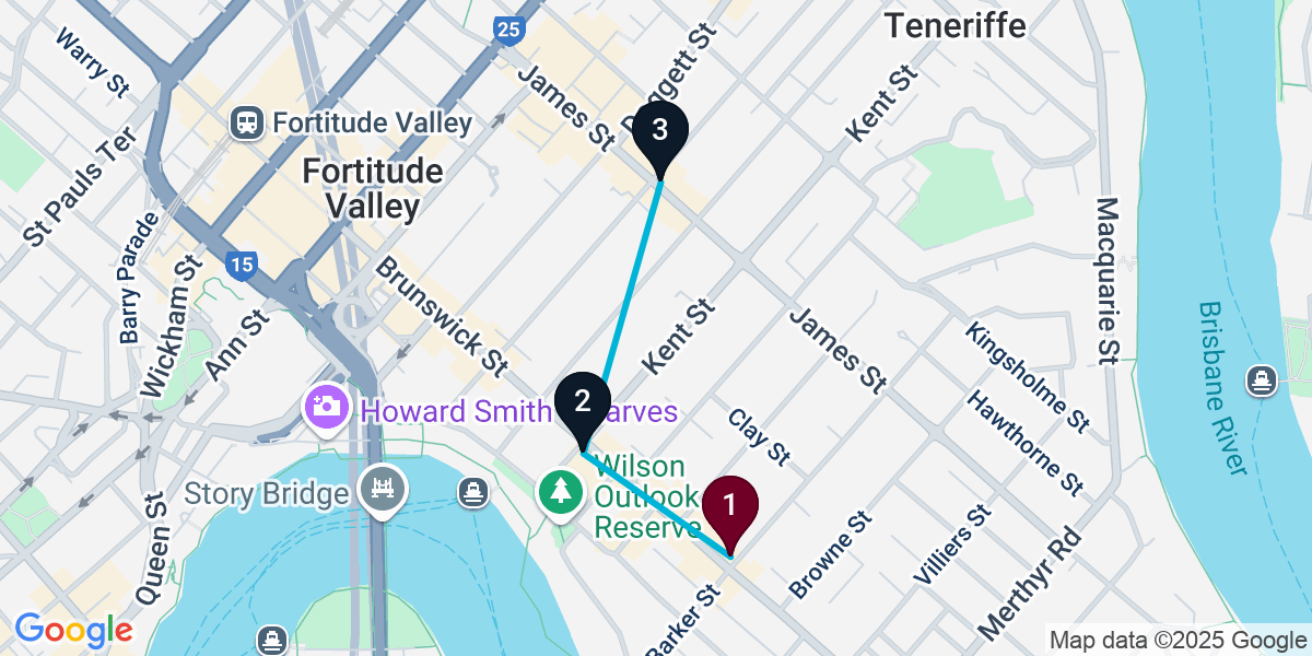 Map for New Farm Pub Crawl