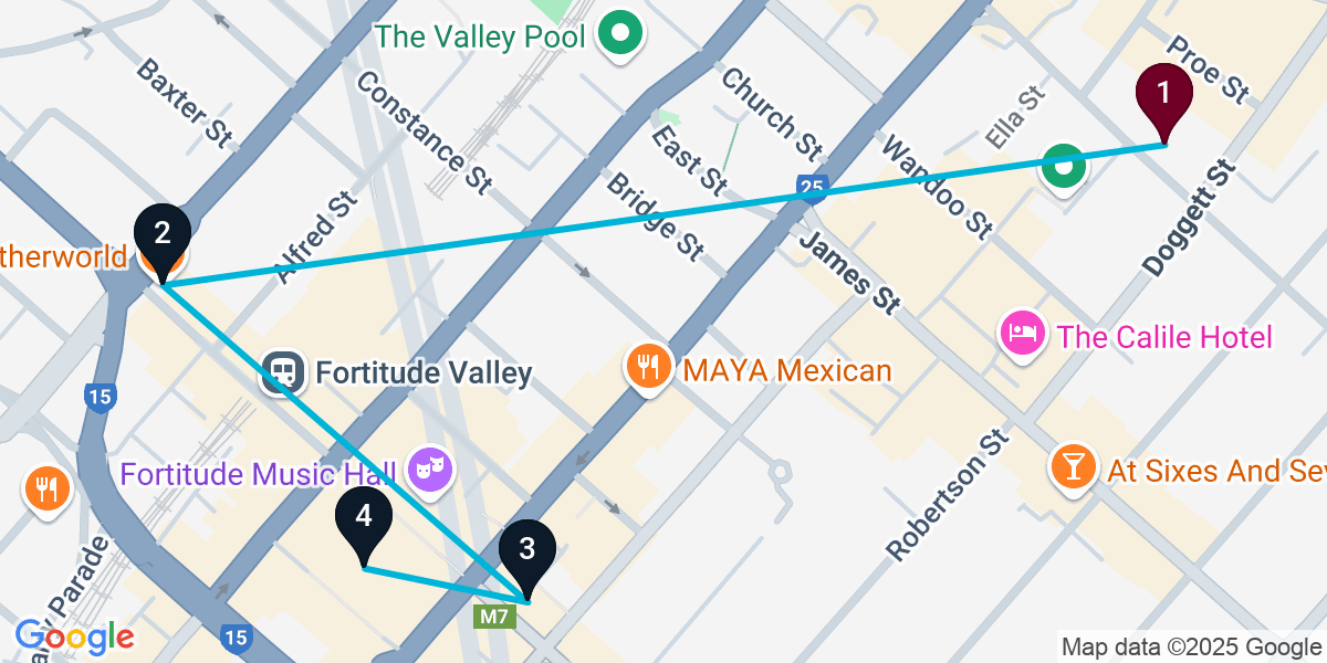 Map for Fortitude Valley Bar Crawl