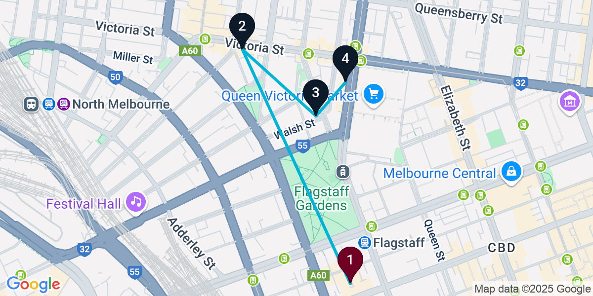 Map for Essential West Melbourne Bar Crawl