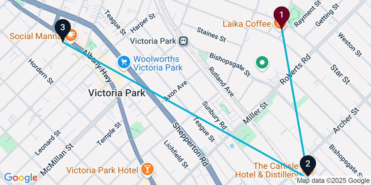 Map for 3-Stop Lathlain Wine bar Bar Crawl
