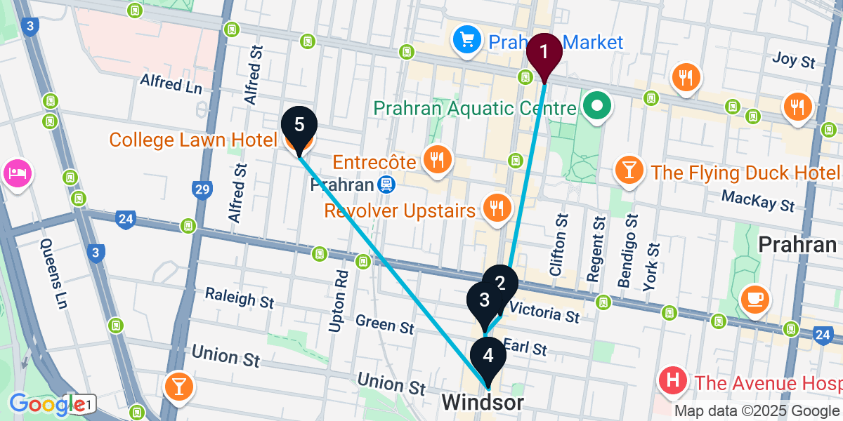 Map for Ultimate Windsor Bar Crawl