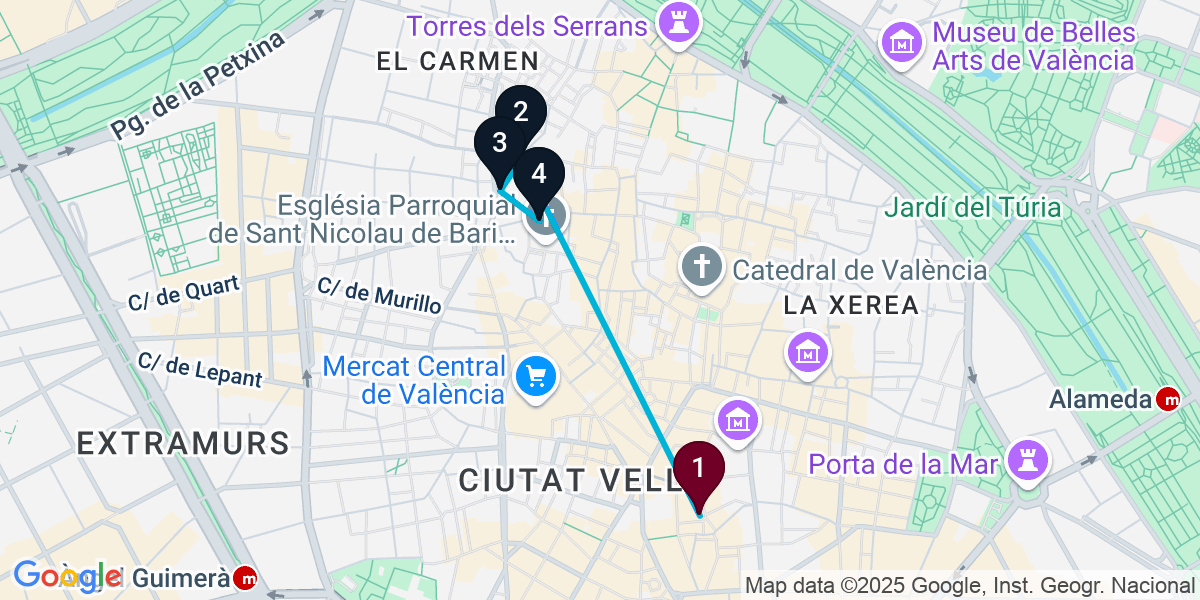 Map for Curated Ciutat Vella Cocktail Bar Crawl