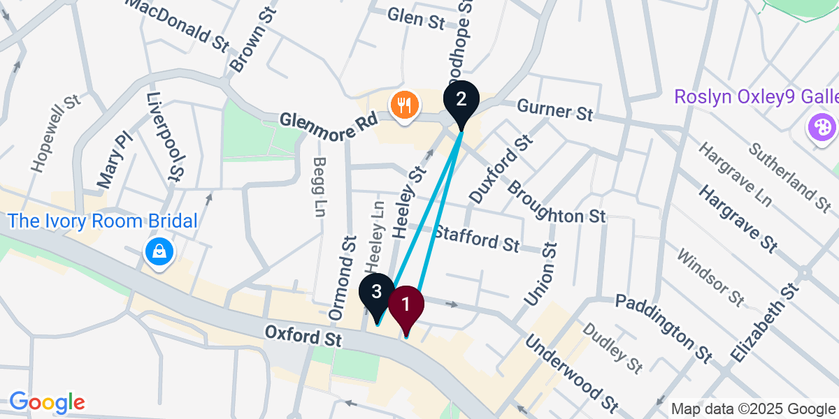 Map for 3-Stop Paddington Pub Bar Crawl